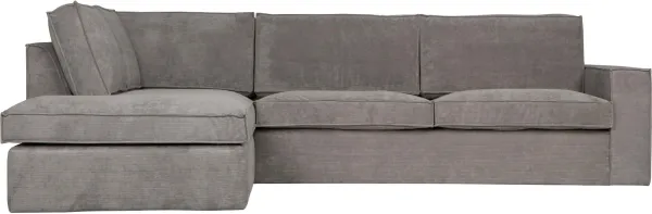 Thomas, vasemmalle suuntautuva kulmasohva, harmaa, H92x283x197 cm
