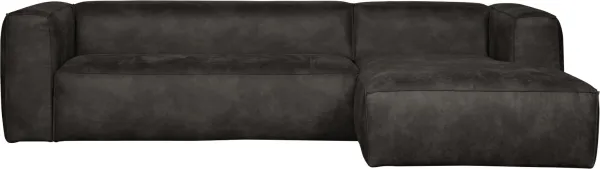 Bean, oikeanpuoleinen kulmasohva, musta, H73x175x305 cm, nahkajäljitelmä